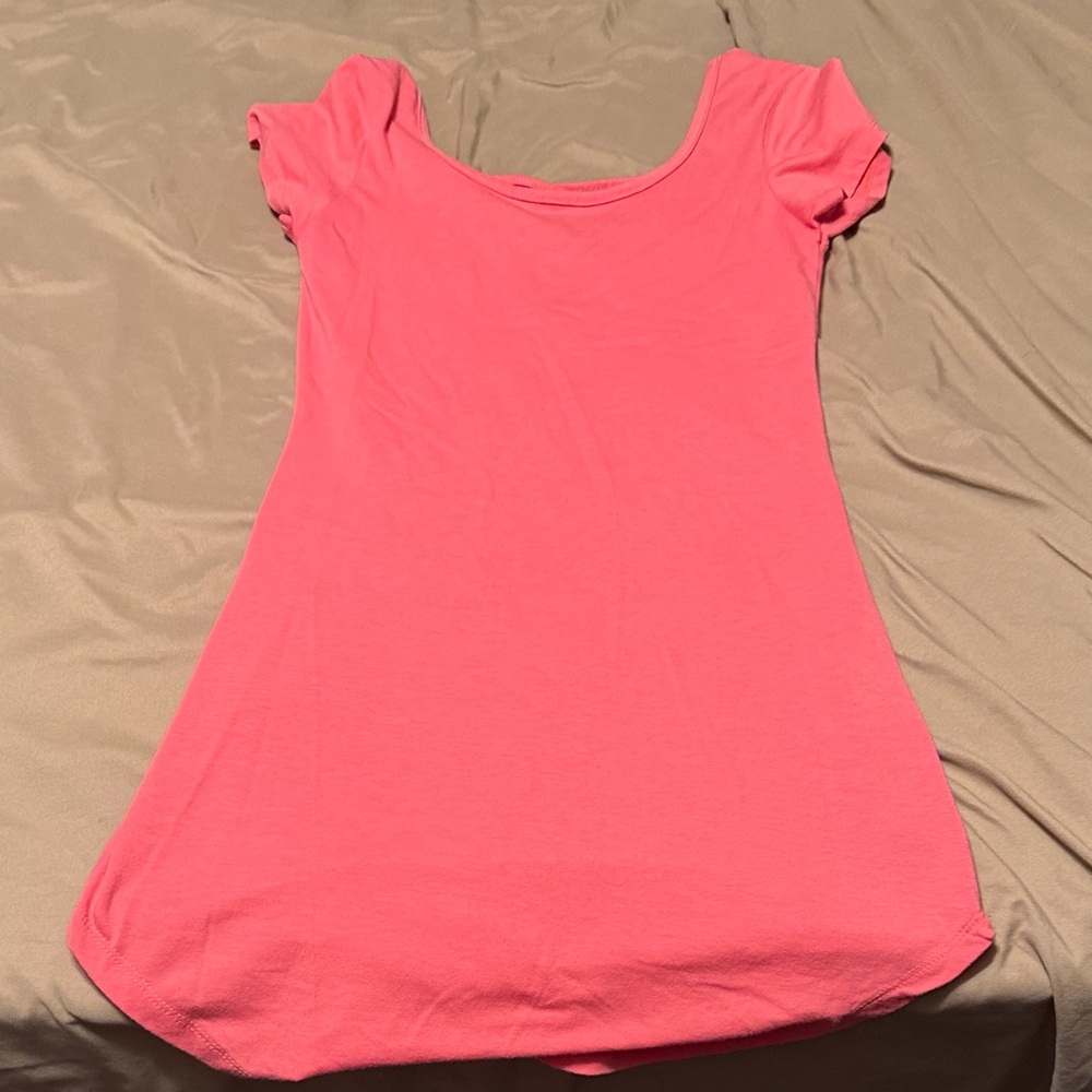 Vibrant Pink Short Sleeve Dress Tee